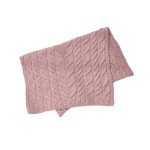 Aran Woollen Mills Irish 100% Super Soft Merino Wool Cable Baby Blanket (Blush Pink)