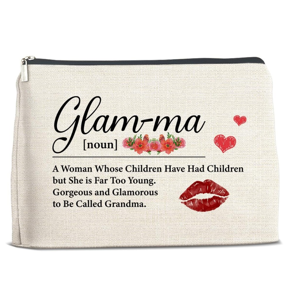 Funny Glamma Gifts Makeup Bag for Grandma Nana Gigi New Glamma, Gifts for Grandma Birthday Christmas Mother\'s Day, Grandma Cosmetic Bag Makeup Pouch Funny Glamma Gifts Makeup Bag for Grandma Nana Gigi New Glamma, Gifts for Grandma Birthday Christmas Mother\'s Day, Grandma Cosmetic Bag Makeup Pouch