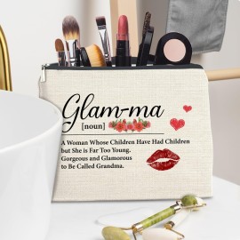 Funny Glamma Gifts Makeup Bag for Grandma Nana Gigi New Glamma, Gifts for Grandma Birthday Christmas Mother\'s Day, Grandma Cosmetic Bag Makeup Pouch Funny Glamma Gifts Makeup Bag for Grandma Nana Gigi New Glamma, Gifts for Grandma Birthday Christmas Mother\'s Day, Grandma Cosmetic Bag Makeup Pouch
