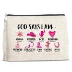 Christian Gifts for Women Girls Her Cowgirl, Inspirational Religious Gifts Cowgirl Makeup Bag for Daughter Sister Bestie Granddaughter Cosmetic Bag Makeup Pouch