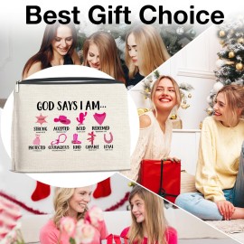 Christian Gifts for Women Girls Her Cowgirl, Inspirational Religious Gifts Cowgirl Makeup Bag for Daughter Sister Bestie Granddaughter Cosmetic Bag Makeup Pouch
