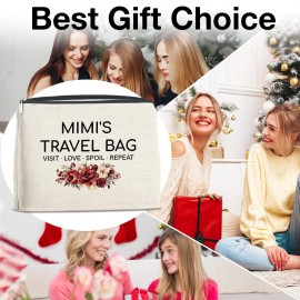 Mimi\'s Travel Bag Makeup Bag Cosmetic Makeup Bag Pouch, Mimi Gifts From Grandson Granddaughter, Gifts for Mimi Grandma Birthday Christmas Mother\'s Day