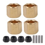 BQLZR RC Brass Wheel Hex Hubs Drive Adapter Replacement for FMS FCX24 1:24 Pack of 4