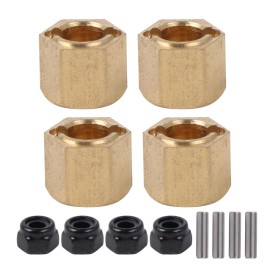 BQLZR RC Brass Wheel Hex Hubs Drive Adapter Replacement for FMS FCX24 1:24 Pack of 4