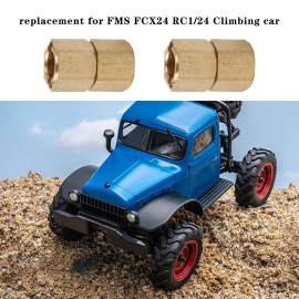 BQLZR RC Brass Wheel Hex Hubs Drive Adapter Replacement for FMS FCX24 1:24 Pack of 4