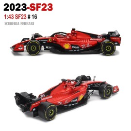 HTLNUZD 2023 1/43 SF2316 Alloy Racing Car for Scuderia Ferrari 1:43 SF23 Leclerc Signature Die cast Adults Model Car Display Ornaments Collection