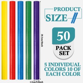 Halloscume 50 Pcs Rhythm Sticks for Kids Classroom Activities, 5 Colors 8 Inch Set of Music Sticks, Wooden Percussion Musical Instruments for Girls and Boys(Bright Color)