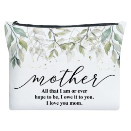 UDNADKEX Mother Gift from Daughter Son, Christmas, Birthday, Mother\'s Day Gift for Mum Mom Thank You Gift Makeup Bag, Mom Appreciation Gift, I Owe It to You