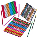 Playbees No.2 Pencil Assortment 144PC - Assorted Colorful Pencils - Classroom Pencils w/Durable Erasers - Awards Incentives, Teacher Supplies, Student Reward, Fun School Supplies, Stationery
