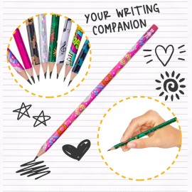 Playbees No.2 Pencil Assortment 144PC - Assorted Colorful Pencils - Classroom Pencils w/Durable Erasers - Awards Incentives, Teacher Supplies, Student Reward, Fun School Supplies, Stationery