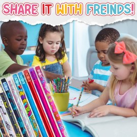 Playbees No.2 Pencil Assortment 144PC - Assorted Colorful Pencils - Classroom Pencils w/Durable Erasers - Awards Incentives, Teacher Supplies, Student Reward, Fun School Supplies, Stationery