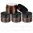 4 Pack 1oz Glass Jars with Lids, Tecohouse Amber Glass Jars with Lids & Stickers, Reusable Empty Round makeup container for Creams, Lotion, Cosmetic