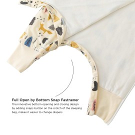 Duomiaomiao 1.5 TOG Toddler Sleep Sack 6-12 Months 100% Cotton Four Season Side Open Zipper Baby Sleep Sack with Feet, Breathable Toddler Wearable Blanket