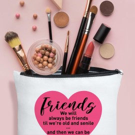 UDNADKEX Friendship Gift for Women Friends, Christmas, Birthday, Graduation Gift for Best Friend Sister Bestie BBF, Friend Sentimental Gift Makeup Bag, Then We Can Be New Friends UDNADKEX Friendship Gift for Women Friends, Christmas, Birthday, Graduation Gift for Best Friend Sister Bestie BBF, Friend Sentimental Gift Makeup Bag, Then We Can Be New Friends