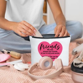 UDNADKEX Friendship Gift for Women Friends, Christmas, Birthday, Graduation Gift for Best Friend Sister Bestie BBF, Friend Sentimental Gift Makeup Bag, Then We Can Be New Friends UDNADKEX Friendship Gift for Women Friends, Christmas, Birthday, Graduation Gift for Best Friend Sister Bestie BBF, Friend Sentimental Gift Makeup Bag, Then We Can Be New Friends
