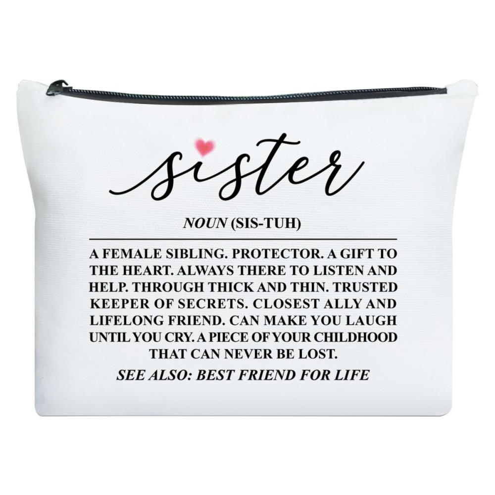 UDNADKEX Sister Gift, Christmas, Birthday, Graduation Gift for Sister Bestie BBF Friendship Gift for Women Best Friends Makeup Bag, Friend Sentimental Gift, Best Friend for Life UDNADKEX Sister Gift, Christmas, Birthday, Graduation Gift for Sister Bestie BBF Friendship Gift for Women Best Friends Makeup Bag, Friend Sentimental Gift, Best Friend for Life
