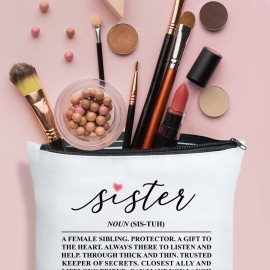 UDNADKEX Sister Gift, Christmas, Birthday, Graduation Gift for Sister Bestie BBF Friendship Gift for Women Best Friends Makeup Bag, Friend Sentimental Gift, Best Friend for Life UDNADKEX Sister Gift, Christmas, Birthday, Graduation Gift for Sister Bestie BBF Friendship Gift for Women Best Friends Makeup Bag, Friend Sentimental Gift, Best Friend for Life