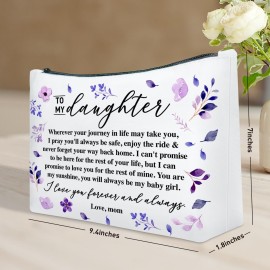 UDNADKEX Daughter Gift from Mom, Christmas, Birthday, Graduation Gift for Daughter from Mother Makeup Bag, You Are My Sunshine