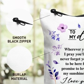 UDNADKEX Daughter Gift from Mom, Christmas, Birthday, Graduation Gift for Daughter from Mother Makeup Bag, You Are My Sunshine