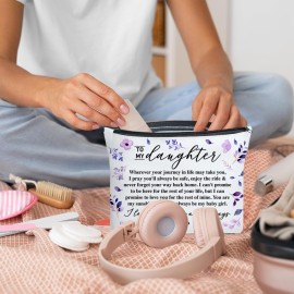 UDNADKEX Daughter Gift from Mom, Christmas, Birthday, Graduation Gift for Daughter from Mother Makeup Bag, You Are My Sunshine