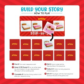SPARK INNOVATIONS Sequence Board Game, Sequencing Card Game, Homeschool Supplies, Sequence Cards for Kids Picture Cards, Preschool Must Have, Educational Board Games