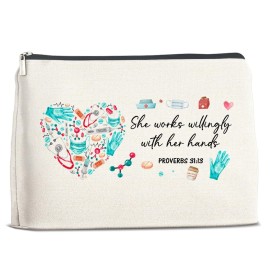 Nurse Gifts for Women, Nurse Makeup Bag Gifts, Thank You Gift for Nurses Assistant Nurse Practitioner, Nurse Appreciation Cosmetic Bag Gift for Retirement Birthday Christmas