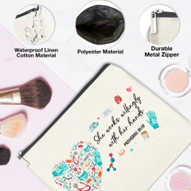 Nurse Gifts for Women, Nurse Makeup Bag Gifts, Thank You Gift for Nurses Assistant Nurse Practitioner, Nurse Appreciation Cosmetic Bag Gift for Retirement Birthday Christmas