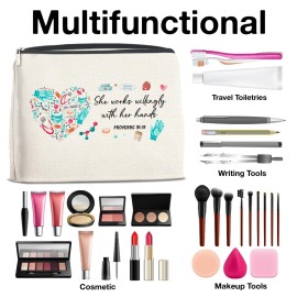 Nurse Gifts for Women, Nurse Makeup Bag Gifts, Thank You Gift for Nurses Assistant Nurse Practitioner, Nurse Appreciation Cosmetic Bag Gift for Retirement Birthday Christmas