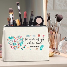 Nurse Gifts for Women, Nurse Makeup Bag Gifts, Thank You Gift for Nurses Assistant Nurse Practitioner, Nurse Appreciation Cosmetic Bag Gift for Retirement Birthday Christmas