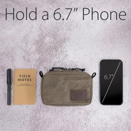 diodrio Belt Pouch for Men Women YKK Zippers EDC Pouch, Belt Bag Waist Pack for Traveling, Hiking, Outdoors, Water Resistant, Heavy Duty Waxed Canvas, Olive, Medium