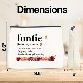 Funny Auntie Gifts, Auntie Gift, Funtie Makeup Bag Gifts for Aunt Aunty Titi New Aunt Funtie Cosmetic Bag Funny Auntie Gifts, Auntie Gift, Funtie Makeup Bag Gifts for Aunt Aunty Titi New Aunt Funtie Cosmetic Bag