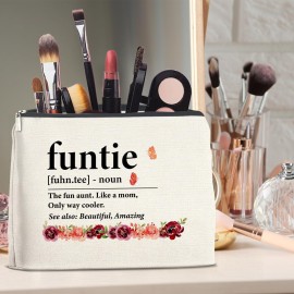 Funny Auntie Gifts, Auntie Gift, Funtie Makeup Bag Gifts for Aunt Aunty Titi New Aunt Funtie Cosmetic Bag Funny Auntie Gifts, Auntie Gift, Funtie Makeup Bag Gifts for Aunt Aunty Titi New Aunt Funtie Cosmetic Bag