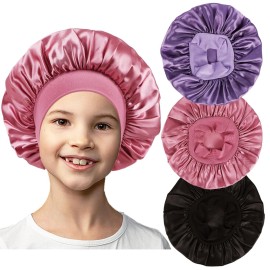 3 PCS Kids Bonnets for Girls,Silk Bonnet for Kid Sleeping,Toddler Bonnet Small Sleep Cap for Boys