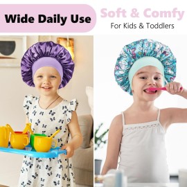 3 PCS Kids Bonnets for Girls,Silk Bonnet for Kid Sleeping,Toddler Bonnet Small Sleep Cap for Boys