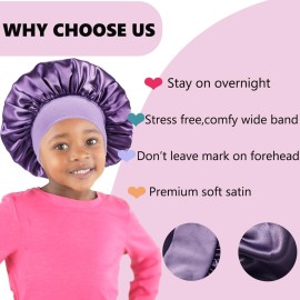3 PCS Kids Bonnets for Girls,Silk Bonnet for Kid Sleeping,Toddler Bonnet Small Sleep Cap for Boys