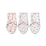 Ouch Baby Cotton Swaddle Wrap | Improves Sleep & Calms Startle Response | 100% Knitted Cotton | Adjustable Velcro Swaddle for Newborn Boys & Girls | 0-3 Months | Pack of 3 (Floral Edition)