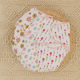 Ouch Baby Cotton Swaddle Wrap | Improves Sleep & Calms Startle Response | 100% Knitted Cotton | Adjustable Velcro Swaddle for Newborn Boys & Girls | 0-3 Months | Pack of 3 (Floral Edition)