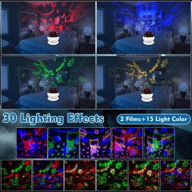 VANSHINIEER Batman Night Light Projector for Boy,Kids Night Lights with Batman and Dinosaur Theme,360 Degree Rotation,15 Mode Color Changing,Birthday Gift Toys