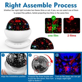 VANSHINIEER Batman Night Light Projector for Boy,Kids Night Lights with Batman and Dinosaur Theme,360 Degree Rotation,15 Mode Color Changing,Birthday Gift Toys