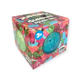 Hapros Jumbo 4 Glittery Gummee Ball, Extra Large Sensory Slow-Rise Glitter Sugar Stress Ball, Perfect Novelty Stress-Relief Fidget Toys Gifts for Adults and Children (Blue)