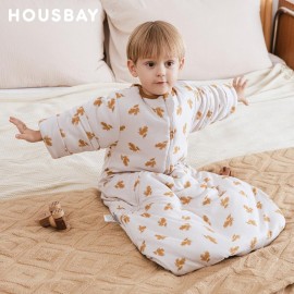 HOUSBAY Baby Sleep Bag Wearable Blanket Sleep Sack with Detachable Sleeves Unisex Baby Sleeping Sack With 2-Way Zipper (Ear of Wheat, S: 0-6Months)