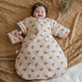 HOUSBAY Baby Sleep Bag Wearable Blanket Sleep Sack with Detachable Sleeves Unisex Baby Sleeping Sack With 2-Way Zipper (Ear of Wheat, S: 0-6Months)
