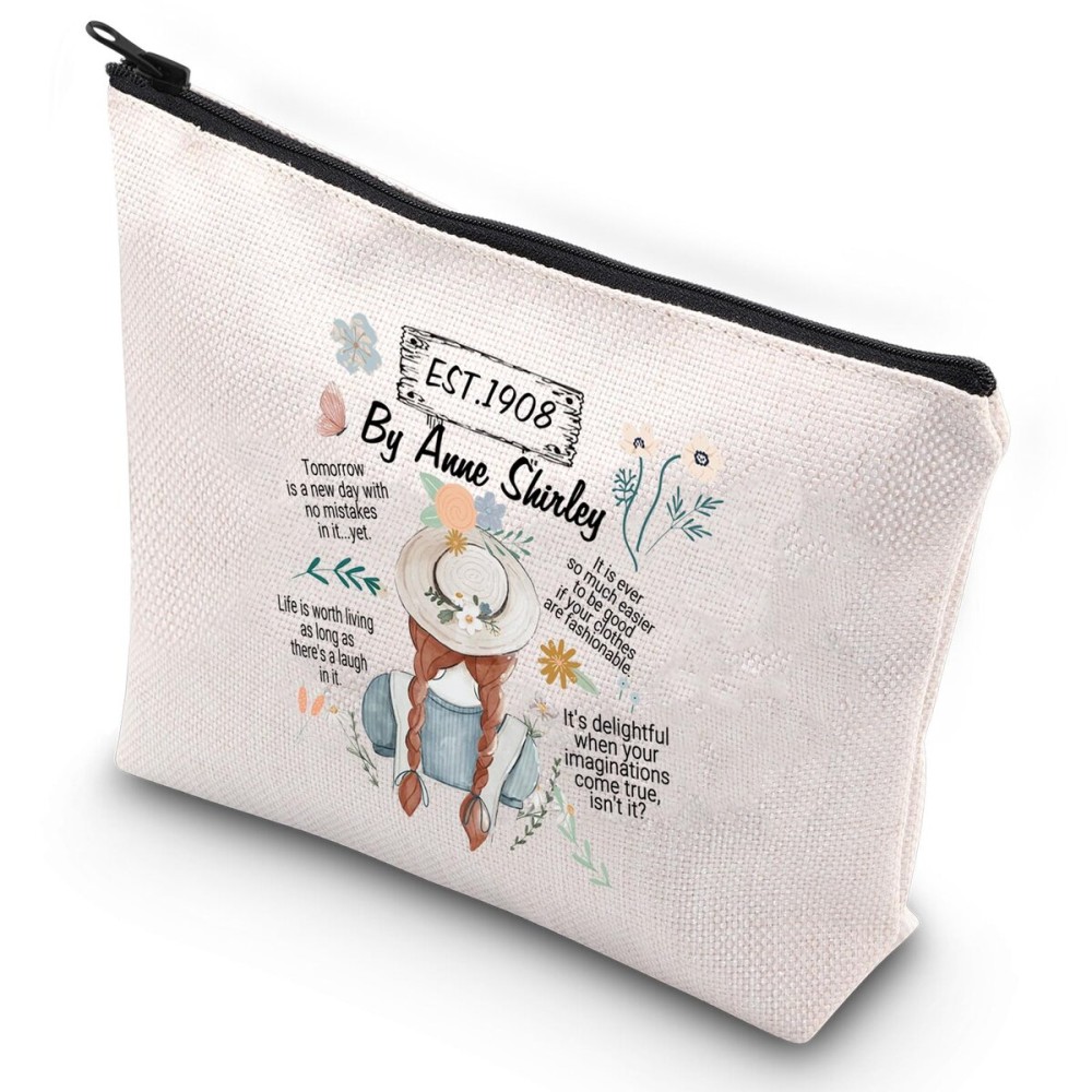 G2TUP Anne Novel Inspire Makeup Bag Anne Shirley Fans Gift Anne Book Literary Cosmetic Bag Book Lovers Merch (An Makeup bag)