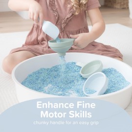 Inspire My Play 3 x Green Silicone Collapsible Funnels for Kids - Sensory Play Funnel Toys for Kids - Pouring Toys for Toddlers - Food Safe Sensory Bin Tools and Accessories