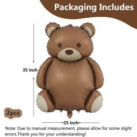 Bear Balloons Large Brown Bear Foil Balloons Baby Show Birthday Party Decoration 2 Pieces
