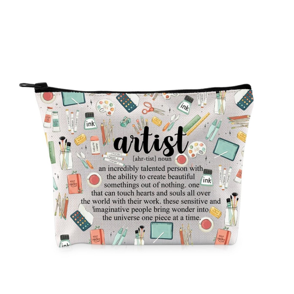 G2TUP Artist Definition Makeup Bag - Art Teacher & Lovers Gift - Cosmetic Bag for Painters