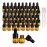 PYAWI 50Pcs Amber Glass Mini Dropper Bottle 1ml Amber Essential Oil Bottles Vials Travel Cosmetic Sample Container Liquid Perfume Eye Droppers Bottle (1ml)