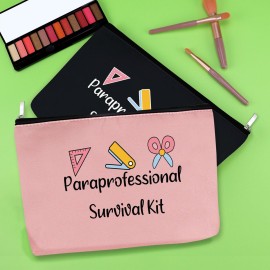 2 PCS Paraprofessional Appreciation Gift Makeup Bag Para Presents Teacher Paraprofessional Gifts Thank You Presents for Teacher Paraeducator 2 Pack Para Teaching Cosmetic Bag Christmas Birthday Pouch