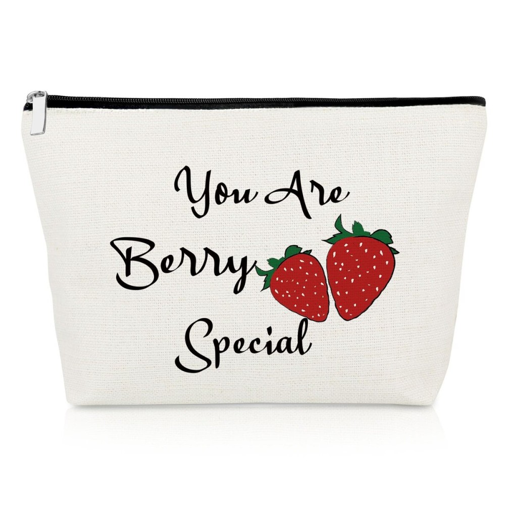 Strawberry Lover Gifts Makeup Bag Strawberry Gifts Fruit Lover Gift Strawberry Birthday Gifts for Wife Girlfriend Friend Strawberry Party Gifts Travel Cosmetic Pouch Strawberry Themed Gifts