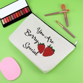 Strawberry Lover Gifts Makeup Bag Strawberry Gifts Fruit Lover Gift Strawberry Birthday Gifts for Wife Girlfriend Friend Strawberry Party Gifts Travel Cosmetic Pouch Strawberry Themed Gifts